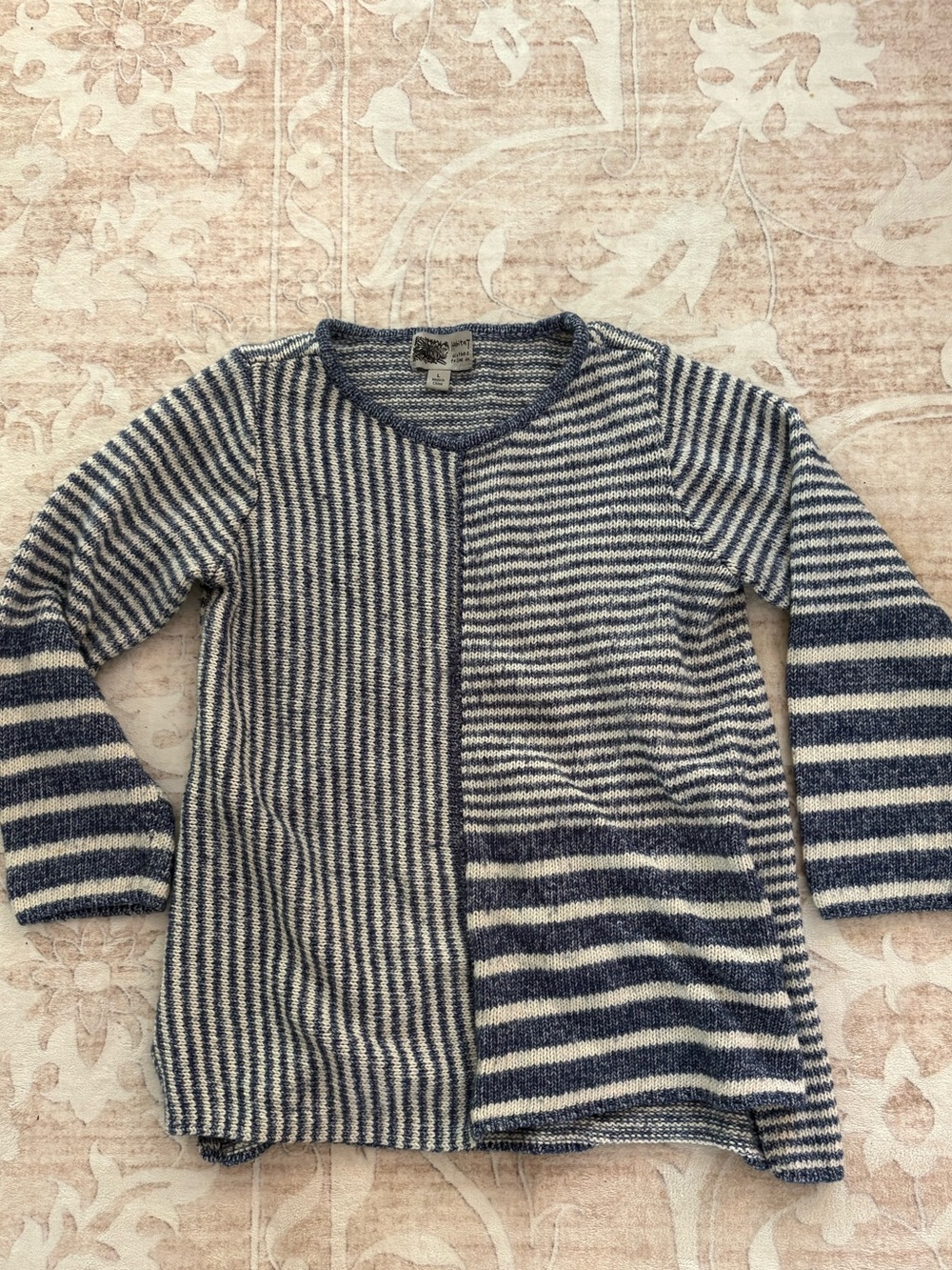 Habitat Striped Crewneck Sweater in Navy and Cream